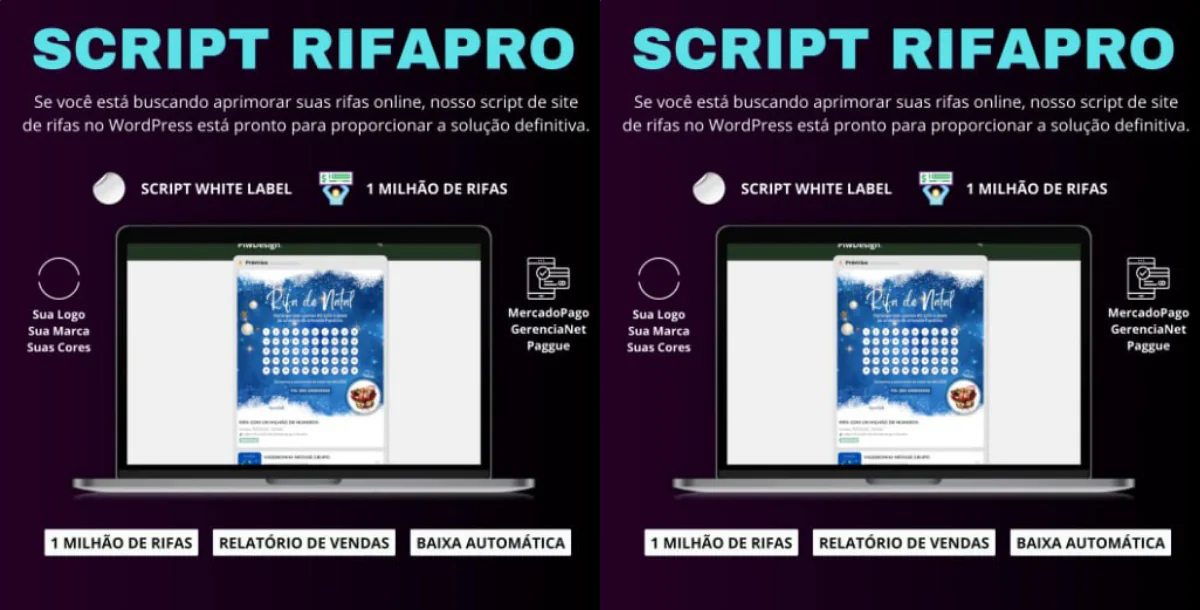 Script RifaPro – Site de Rifas Online em WordPress (White Label + Integração com Pagamentos)